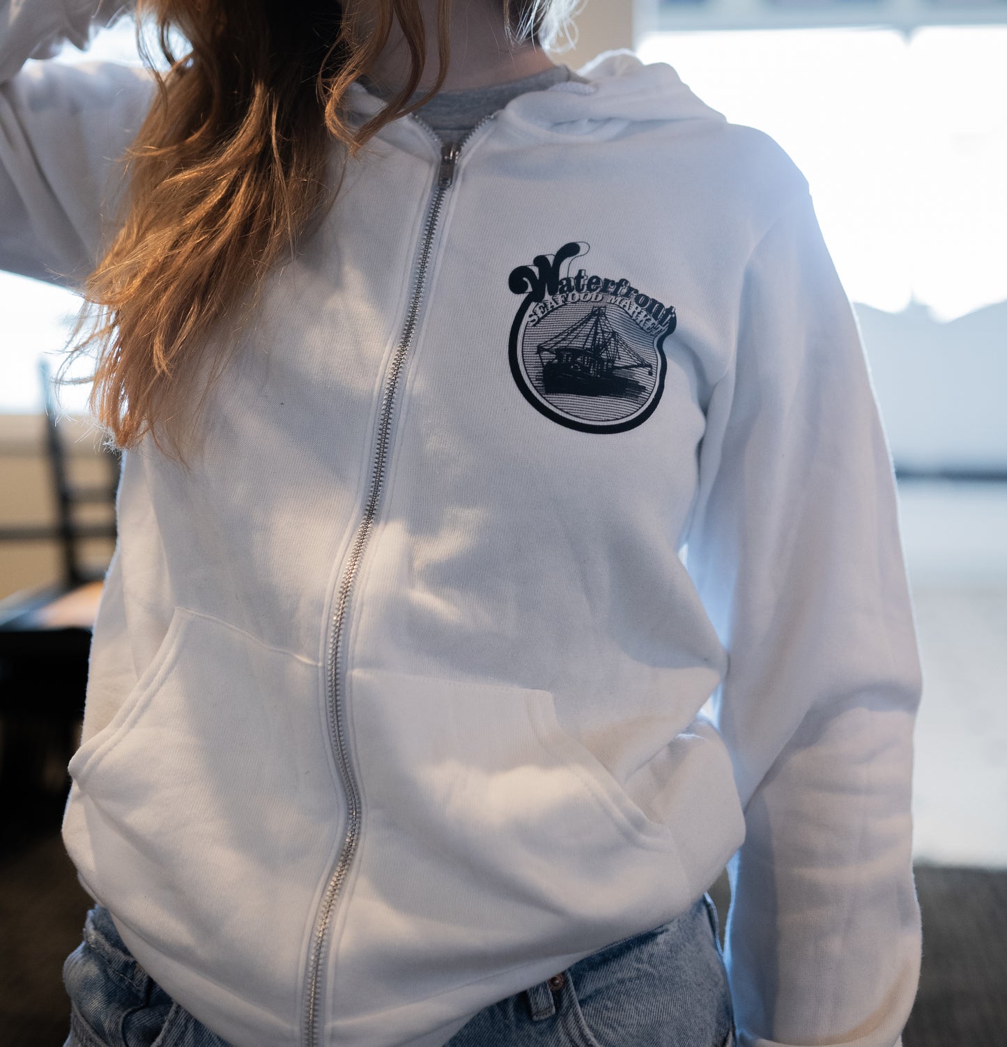 Zip-Up Hoodie | Waterfront Logo